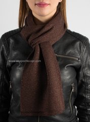 Оригинальный женский вязаный шарф S-1 люрекс шоколадный
