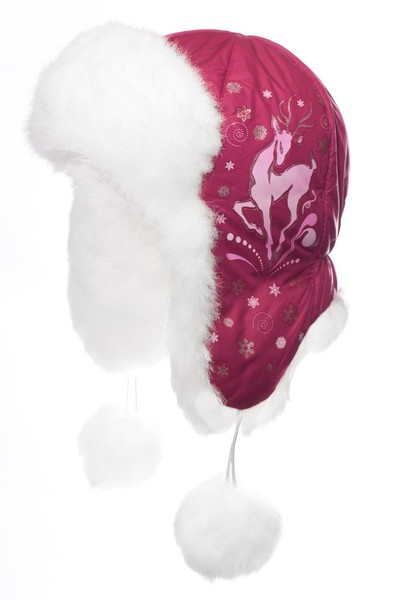 Зимняя шапка-ушанка для девочки Лилу бордо