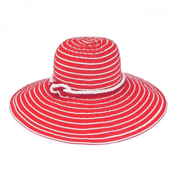 Смугаста шляпа з вузлом на тулії червона D 013А-13