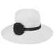 Жіночий модельований білий капелюх з чорною квіткою D 001-02.01