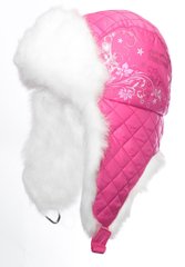 Зимняя шапка-ушанка для девочки "Ирен" малиновый