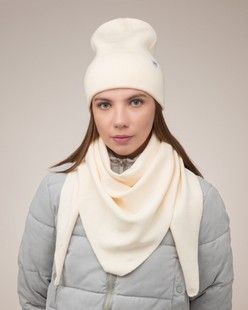 Комплект Alaya (шапка, бактус) айворі