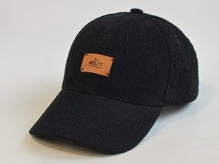 Бейсболка из вельвета лейба WELFIT черная 7415