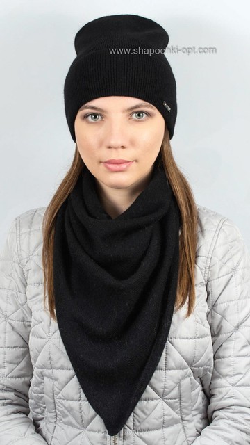 Комплект Міа шапка+бактус BS-9 чорний