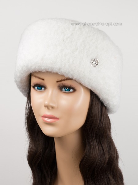 Женская шапка Фантазия на флисе снежная