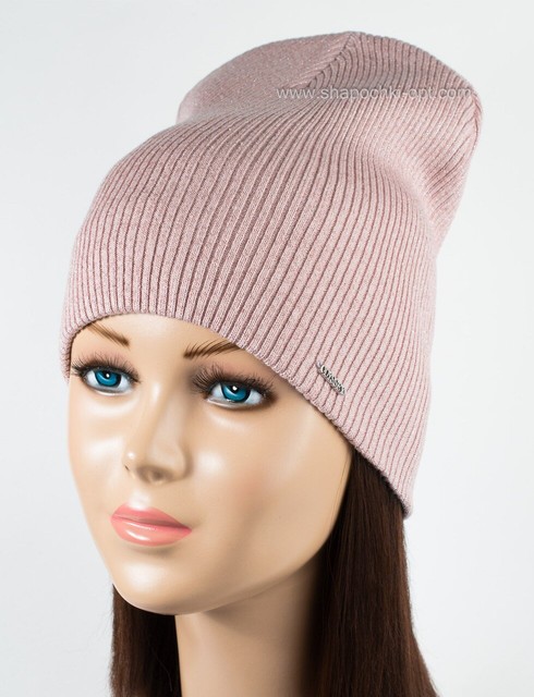 Модная удлиненная шапка Хлоя люрекс перламутрового цвета