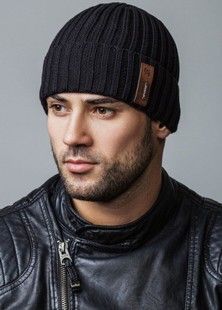 Шапка чоловіча Luis Flip з відворотом чорний
