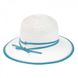 Белая шляпка с синей лентой среднее поле D 130-02.04