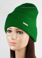 Удлиненная вязаная шапка Barry Flip Uni зеленая