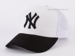 Бейсболка с сеткой вышивка NY черный/белый