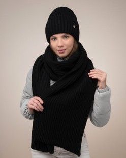 Комплект Pearly (шапка, шарф) черный