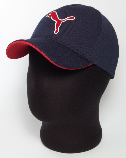 Стильная кепка бейсболка с эмблемой "Pm" темно-синяя с красным подкозырьком лакоста пятиклинка