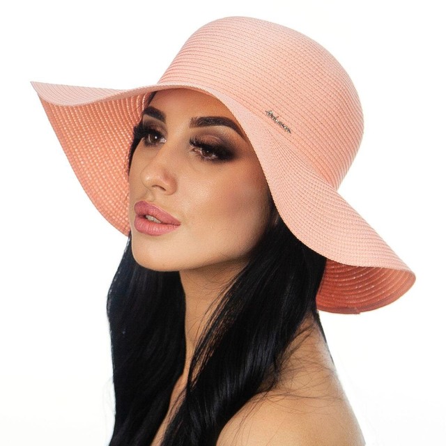 Жіночі капелюхи персикового кольору оптом D 039-52