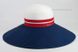 Шляпа з широким модельованим полем біло-синя D 164-02.05