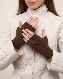 Митенки коттоновые М-43 каштан