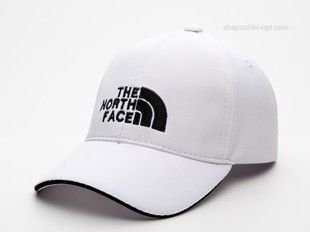 Бейсболка біла з чорною вишивкою TNF із лакости