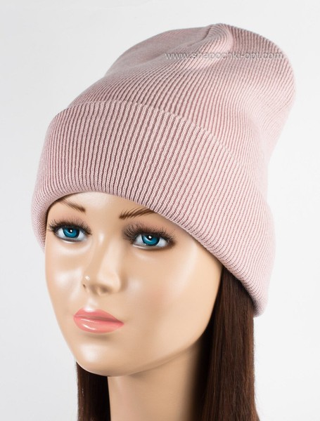 Женская вязаная шапка Peri Flip Uni пыльно-розовая