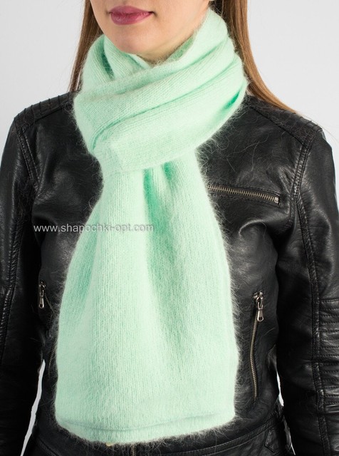 Жіночий в'язаний зимовий шарф S-44 смарагд