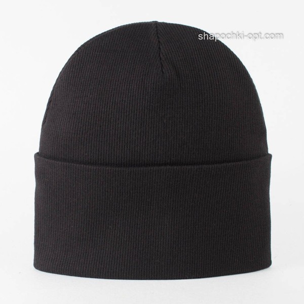 Стильная шапка с отворотом Йори черная