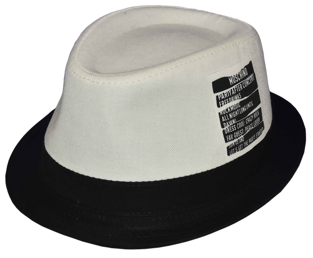 Шляпа джокер шеврон белая с черным полем 07045-28