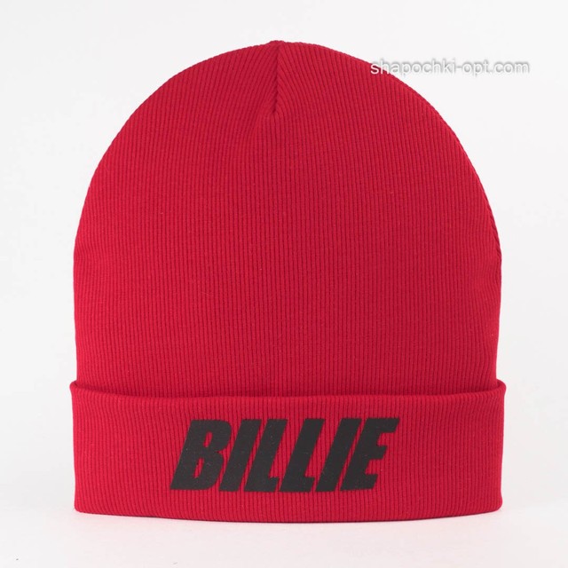 Трикотажна осіння шапка Біллі червоного кольору