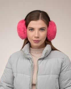 Меховые ушки ярко-розовые