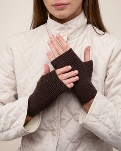 Митенки коттоновые М-43 шоколадные