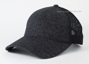 Бейсболка из трикотажа с сеткой Черный меланж