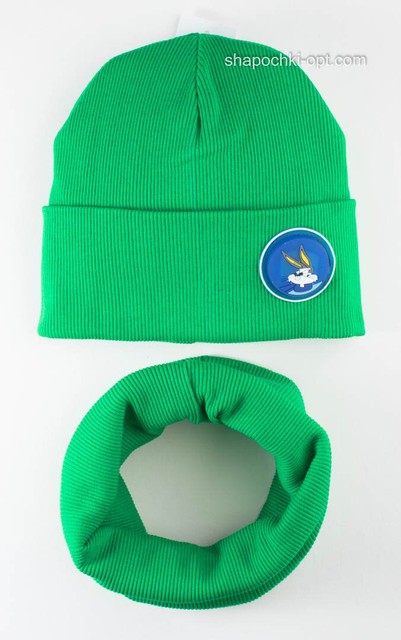 Комплект шапка и хомут Бакс Бани зеленый