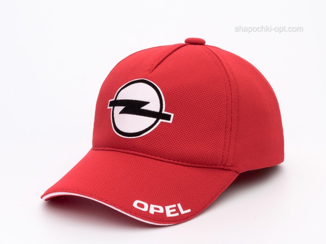 Бейсболка з автологотипом Opel червона, лакоста п'ятиклинка