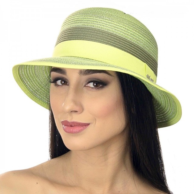Жіночі літні капелюшки з маленьким полем зеленого кольору D 103-28