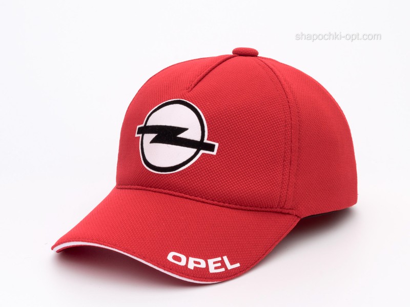 Бейсболка с автологотипом Opel красная, лакоста пятиклинка