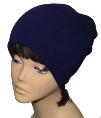 Удлиненная шапочка колпак Пирсинг темно-синяя 2801
