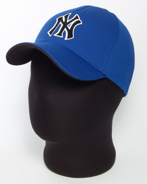 Яскраво-синя спортивна бейсболка "NY" з темно-синім підкозирком, Лакоста п'ятиклинка