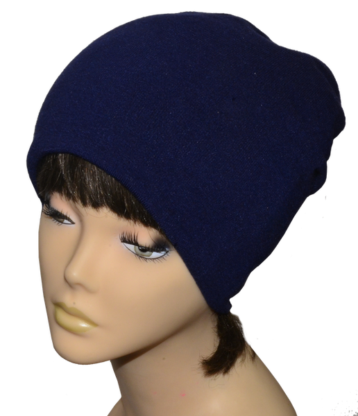 Подовжена шапочка ковпак Пірсинг темно-синя 2801