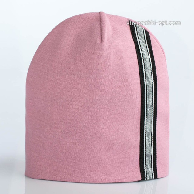 Трикотажна шапка для дівчаток Ірен колір пудра 52-54