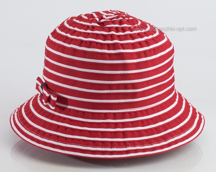 Женская мини-шляпка в полоску красная D 132-13