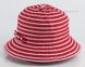 Жіночий міні-капелюшок в смужку червона D 132-13