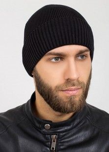 Класична в'язана шапка Thomas F чорна