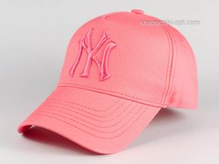 Бейсболка тракер вышивка NY коралловый/розовый 4050-10