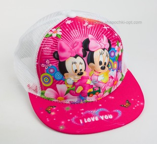 Стильна дитяча кепка snapback "Міккі Love 3D" біла сітка.