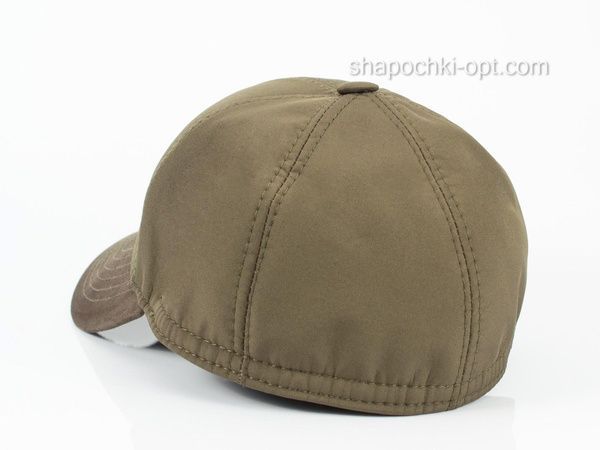Бейсболка Paskat softshell на флисе с ушами и вышивкой хаки