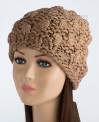 Женская объемная шапка Каролина цвет ореховый