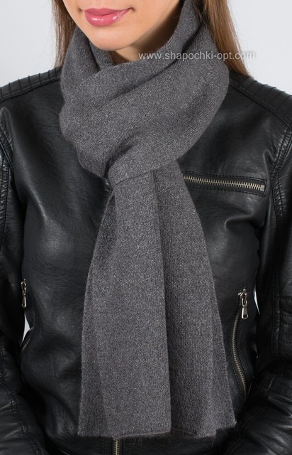 Жіночий темно-сірий шарф з люрексом S-1