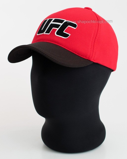 Красная бейсболка с черным козырьком и эмблемой UFC, лакоста пятиклинка