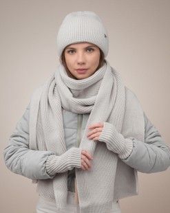 Комплект Frostine (шапка, шарф, мітенки) лід