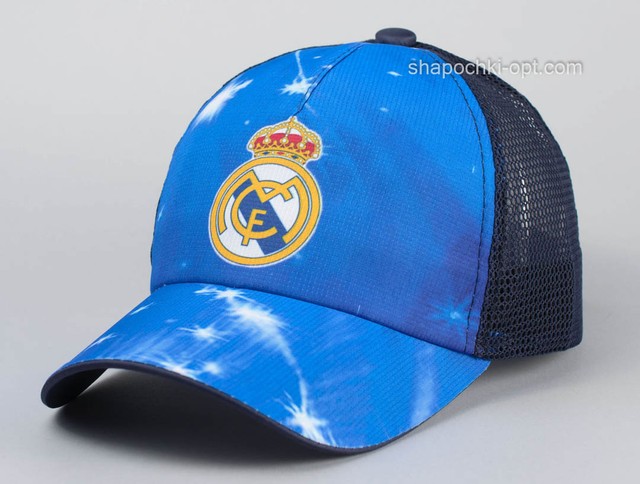 Бейсболка футбольный клуб Реал Мадрид голубая с темно-синим