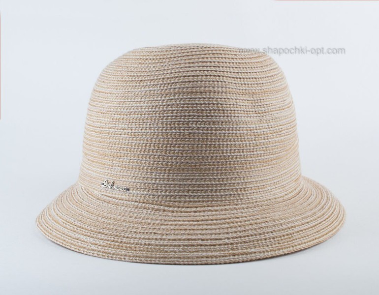 Жіночі міні-капелюшки з опущеними полями бежевого кольору D 115-10