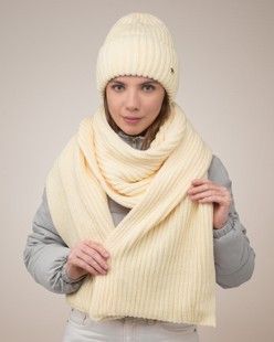 Комплект Pearly (шапка, шарф) айворі