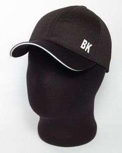 Бейсболка спортивна "ВК" чорного кольору з білим кантом лакоста шестиклинка